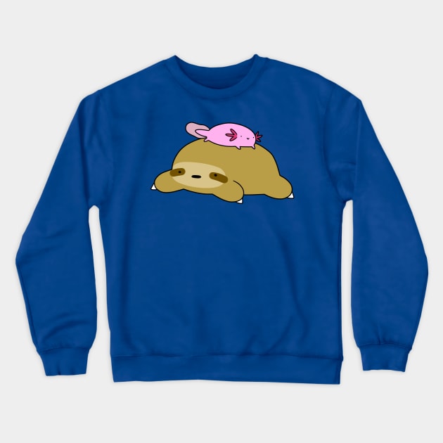 Axolotl and Sloth Crewneck Sweatshirt by saradaboru